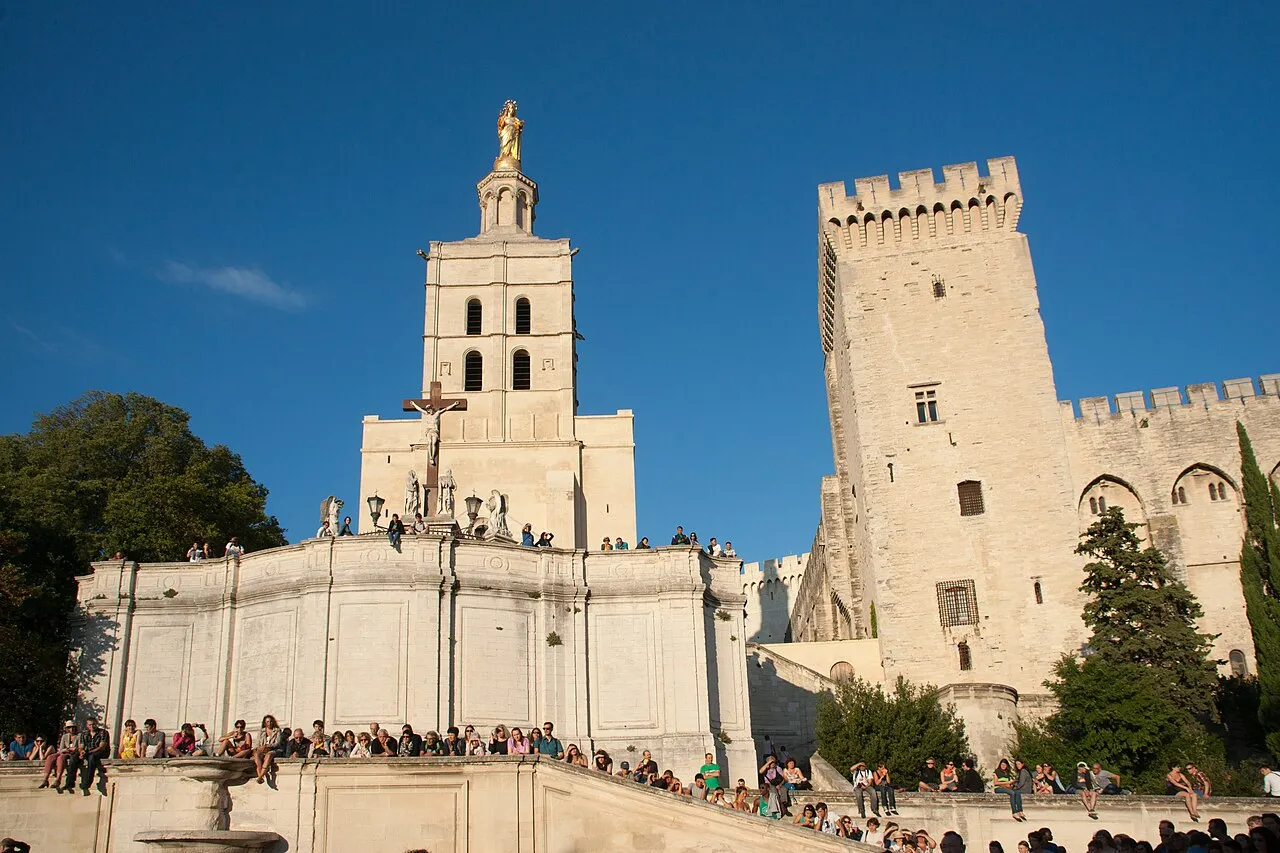 Palais des Papes in Avignon during the summer festival season