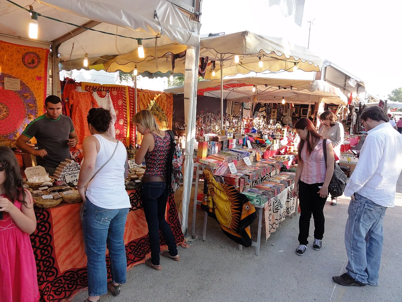 Colourful produce for sale at a market in Avignon during the Festival period